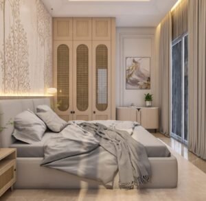 Modern interior design space featuring elegant furniture, soft lighting, neutral colors, and a well-balanced layout that creates a calm and stylish atmosphere.